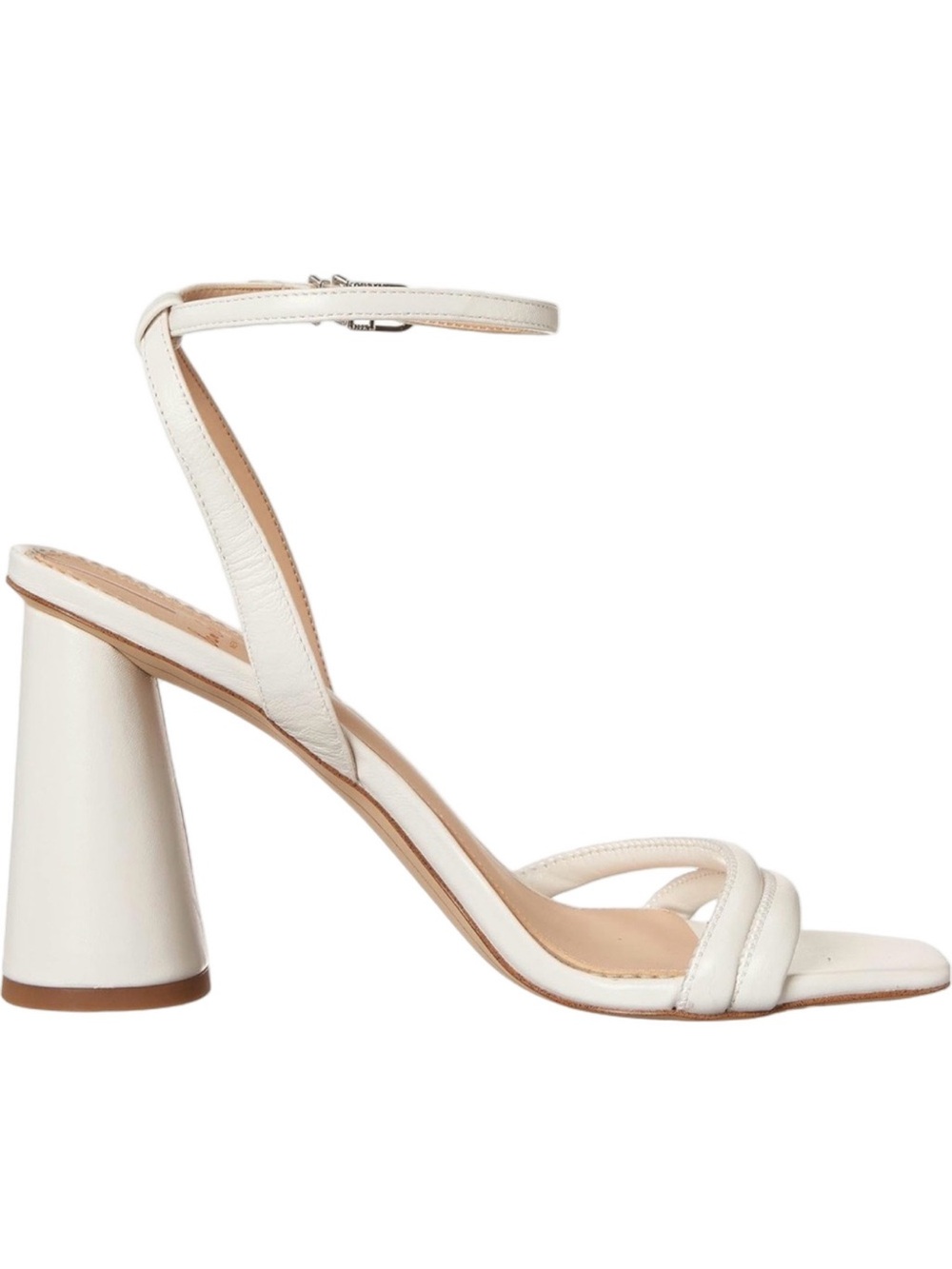 Sam Edelman New in Box Kia Chunky Block Heel Ankle Strap Sandal White Leather 10 - Picture 4 of 13